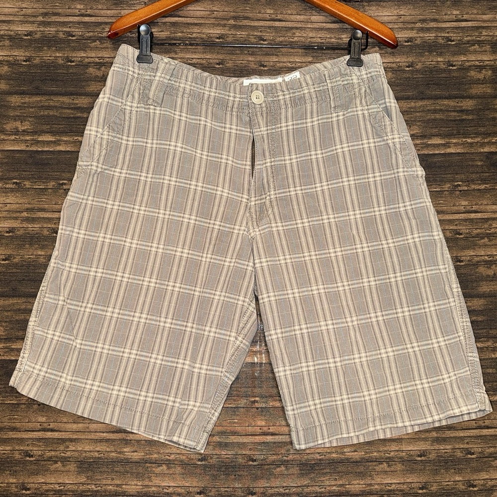 Aeropostale Men's Brown Plaid Shorts Skater Baggy Sz 32 Retro 90s Y2K